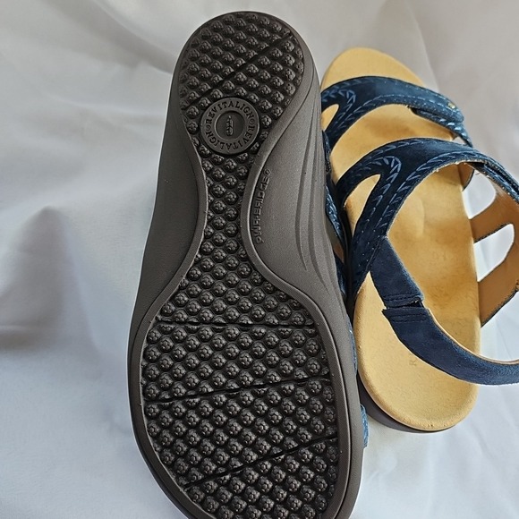 Revitalign Orthotic Suede Hook And Loop Sandal-Blue-Size 9B NEW-A687172 - Picture 4 of 8